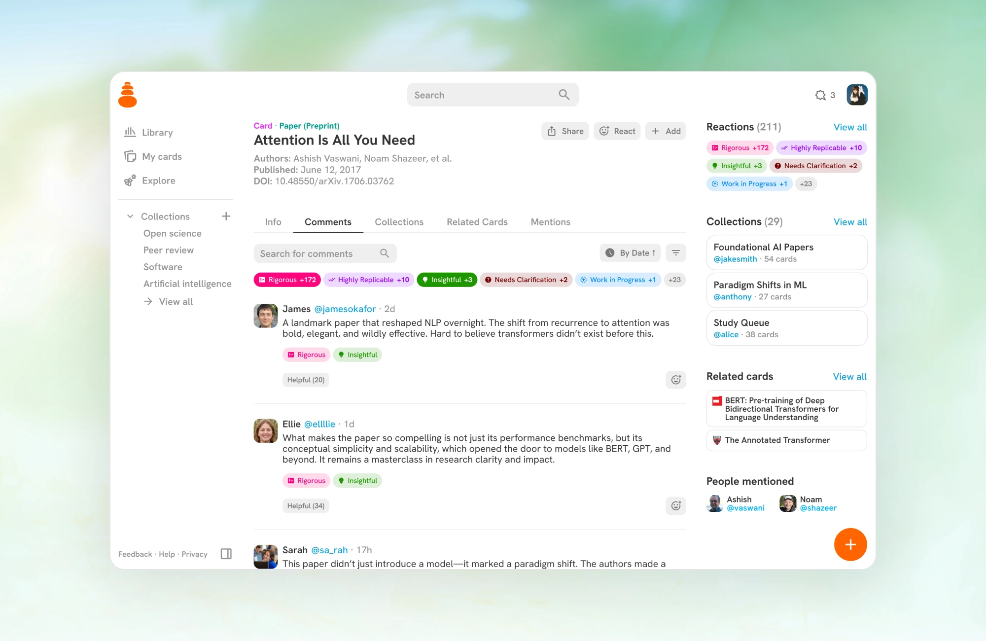 Screenshot of Semble